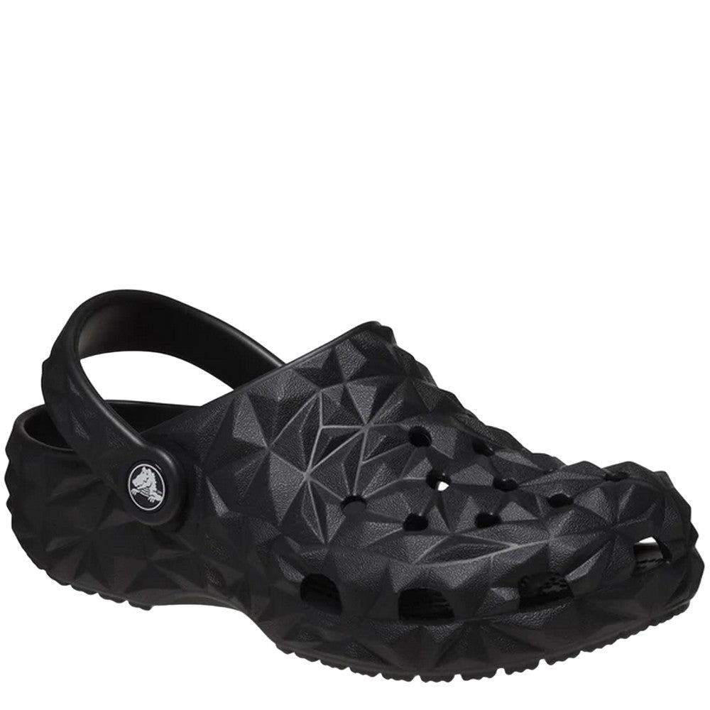 Black - Front - Crocs Childrens-Kids Classic Geometric Clogs