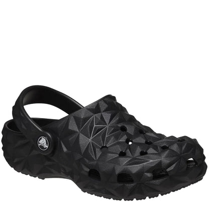 Black - Front - Crocs Childrens-Kids Classic Geometric Clogs