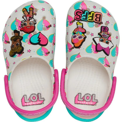 White-Multicoloured - Pack Shot - Crocs Childrens-Kids BFF LOL Surprise Clogs