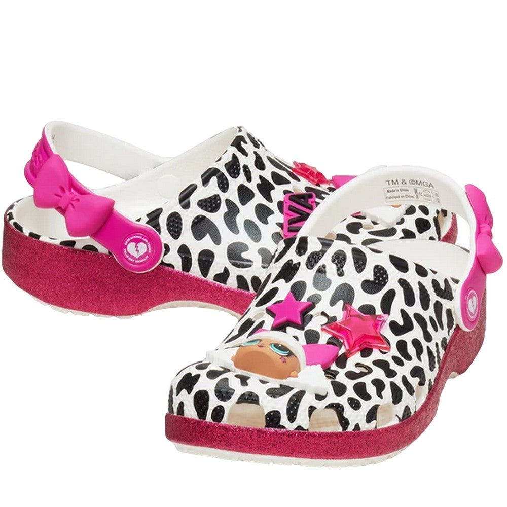 White - Close up - Crocs Childrens-Kids Diva LOL Surprise Clogs