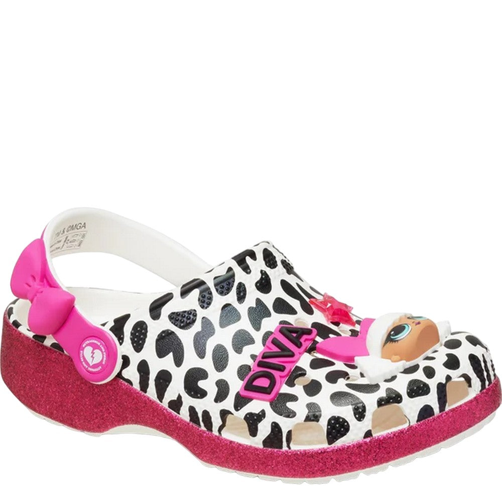 White - Front - Crocs Childrens-Kids Diva LOL Surprise Clogs
