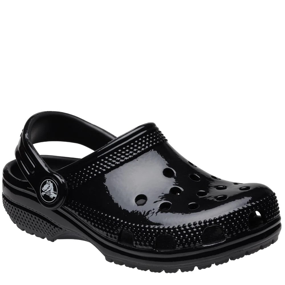 Black - Front - Crocs Toddler Classic High Shine Clogs