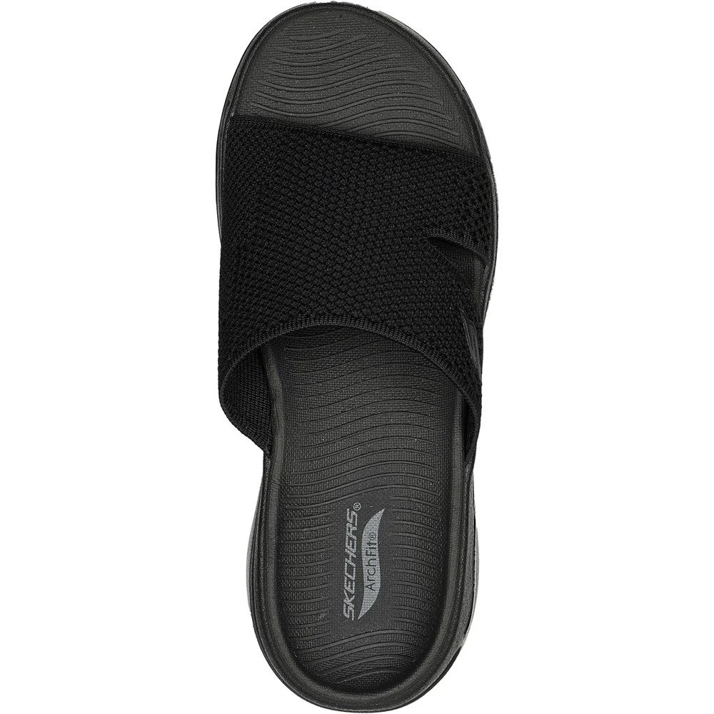 Black - Back - Skechers Womens-Ladies Go Walk Joyful Arch Fit Sandals