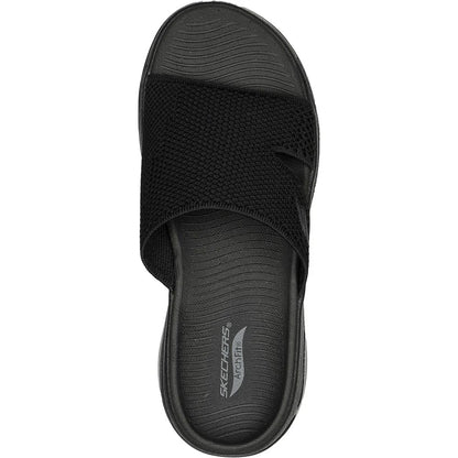 Black - Back - Skechers Womens-Ladies Go Walk Joyful Arch Fit Sandals