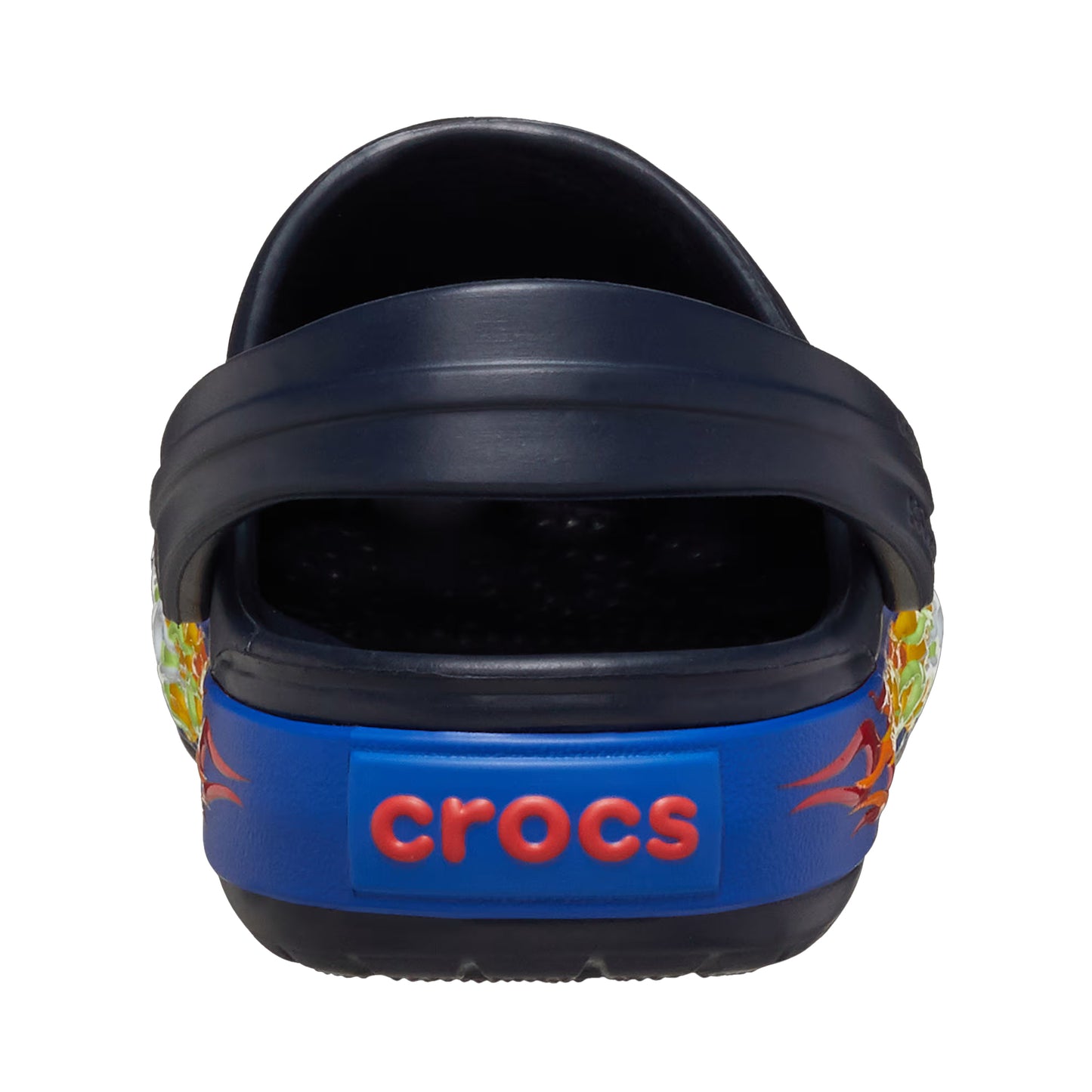Deep Navy - Back - Crocs Childrens-Kids Crosband Flames Clogs