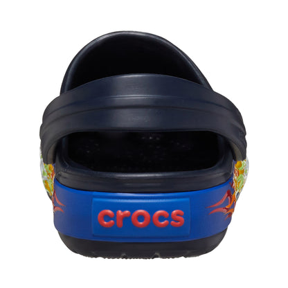 Deep Navy - Back - Crocs Childrens-Kids Crosband Flames Clogs