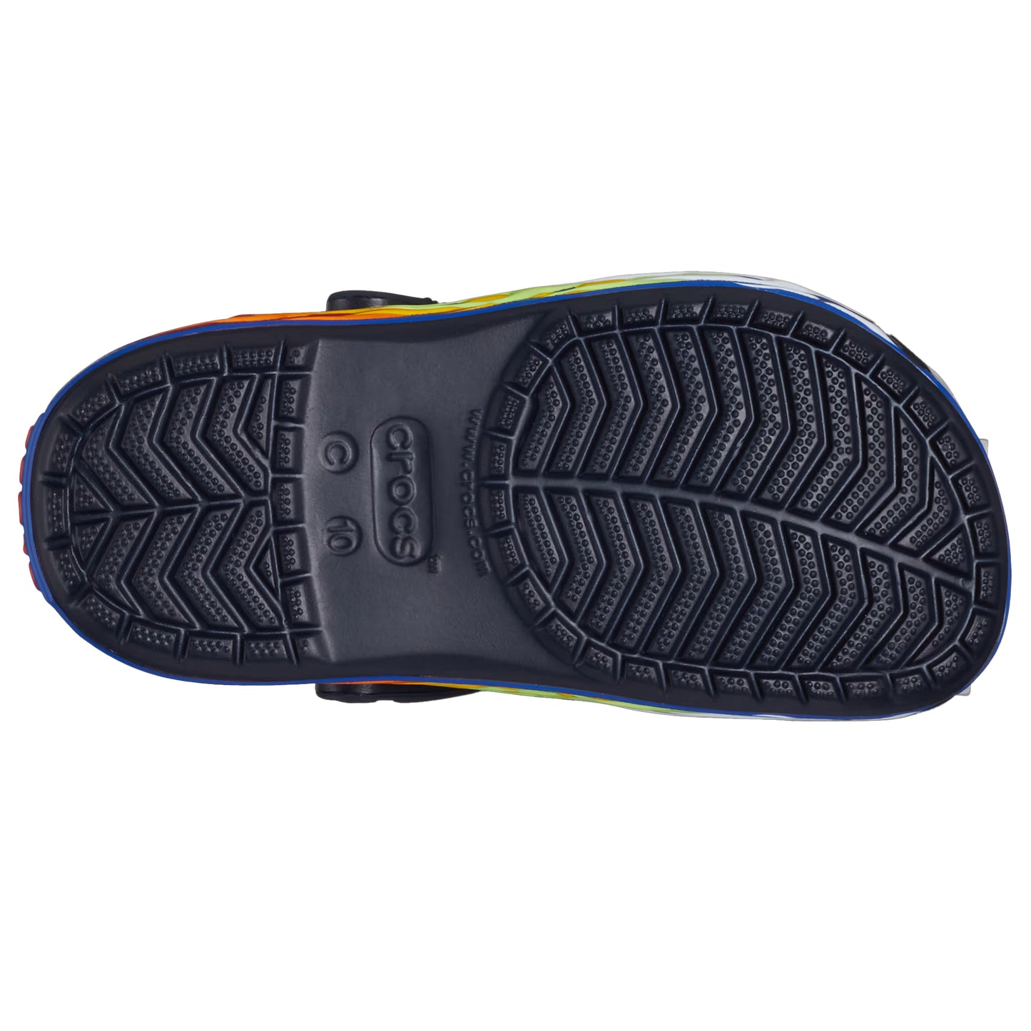 Deep Navy - Pack Shot - Crocs Childrens-Kids Crosband Flames Clogs