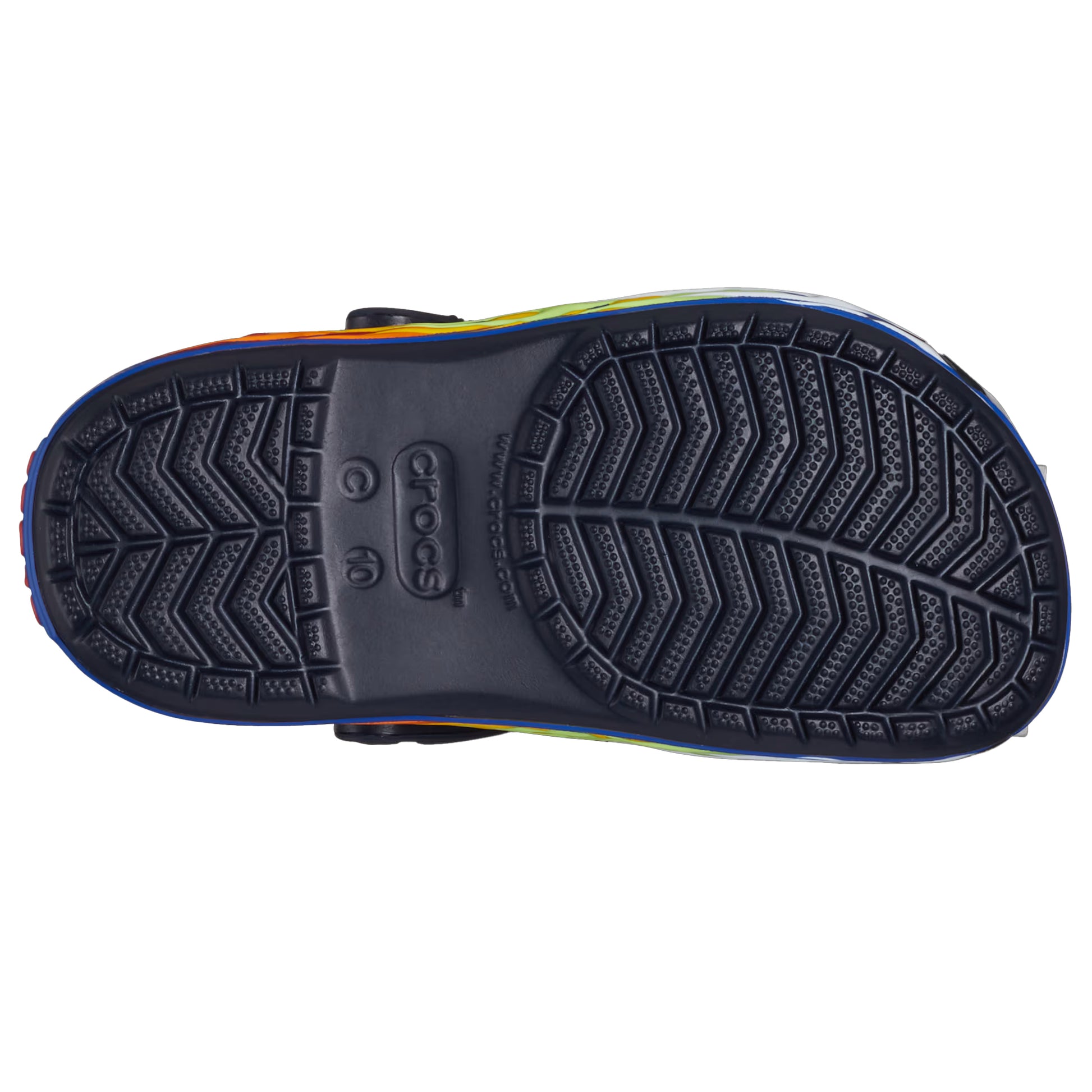 Deep Navy - Pack Shot - Crocs Childrens-Kids Crosband Flames Clogs
