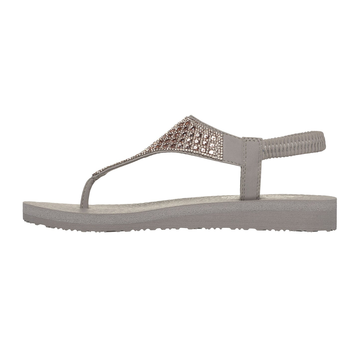 Taupe - Back - Skechers Womens-Ladies Meditation - Rockstar Flip Flops