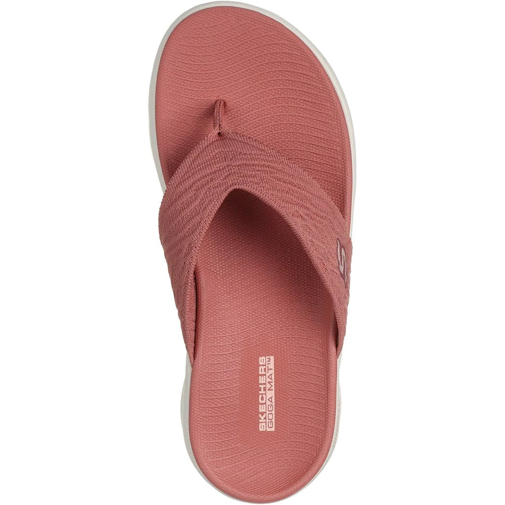 Mauve - Side - Skechers Womens-Ladies Go Walk Flex Splendour Flip Flops