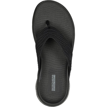Black - Side - Skechers Womens-Ladies Go Walk Flex Splendour Flip Flops