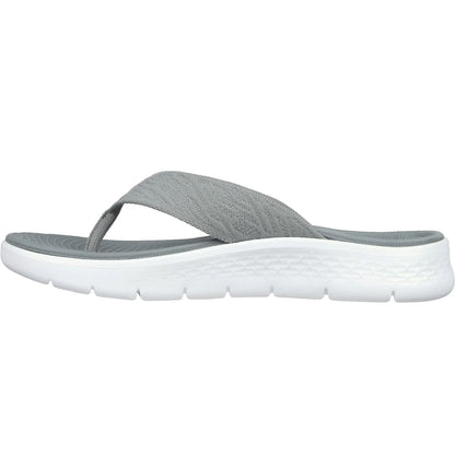 Grey - Back - Skechers Womens-Ladies Go Walk Flex Splendour Flip Flops