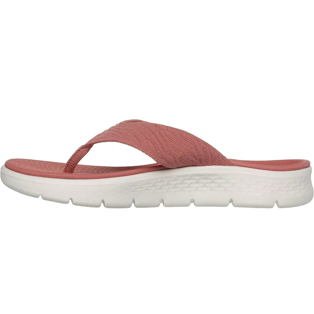 Mauve - Back - Skechers Womens-Ladies Go Walk Flex Splendour Flip Flops