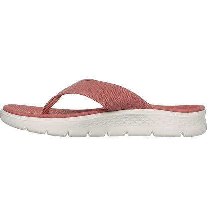 Mauve - Back - Skechers Womens-Ladies Go Walk Flex Splendour Flip Flops