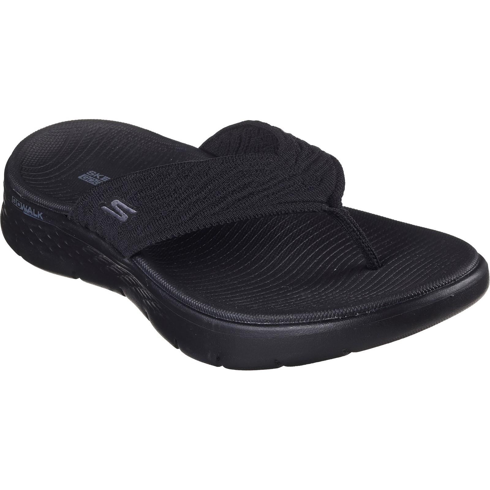 Black - Front - Skechers Womens-Ladies Go Walk Flex Splendour Flip Flops