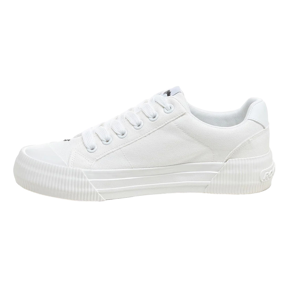 White - Side - Rocket Dog Womens-Ladies Cheery 12A Embroidered Trainers