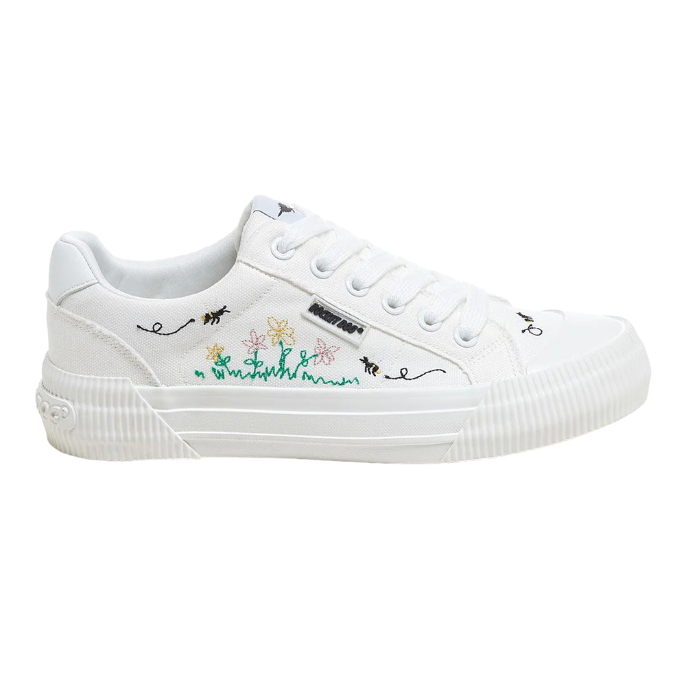 White - Lifestyle - Rocket Dog Womens-Ladies Cheery 12A Embroidered Trainers