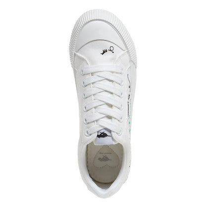 White - Pack Shot - Rocket Dog Womens-Ladies Cheery 12A Embroidered Trainers
