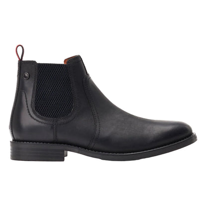 Black - Lifestyle - Base London Mens Bateman Leather Chelsea Boots
