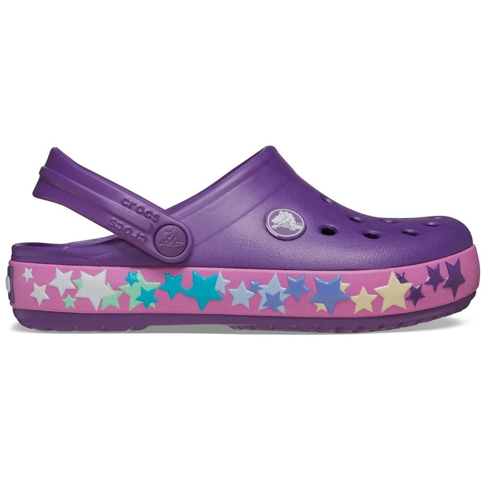 Amethyst - Side - Crocs Childrens-Kids Crocband Stars Clogs