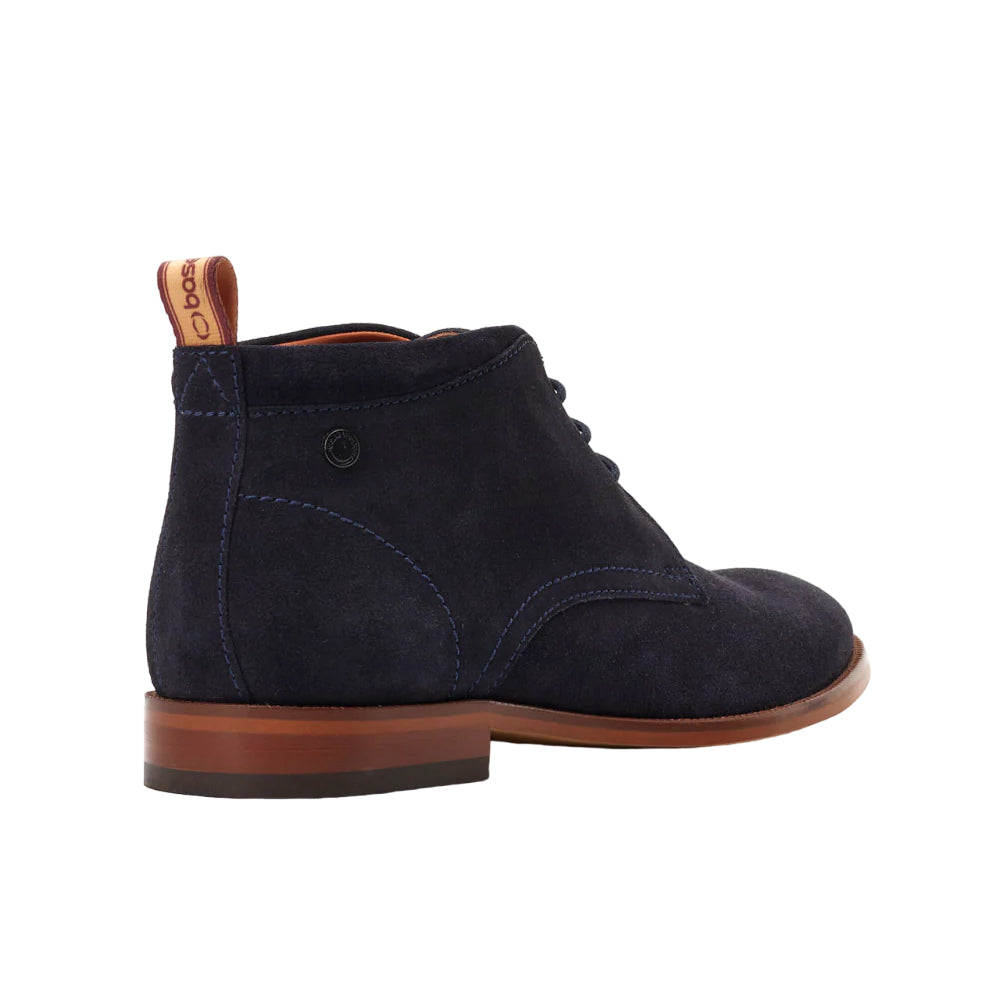 Navy - Back - Base London Mens Nolan Suede Chukka Boots
