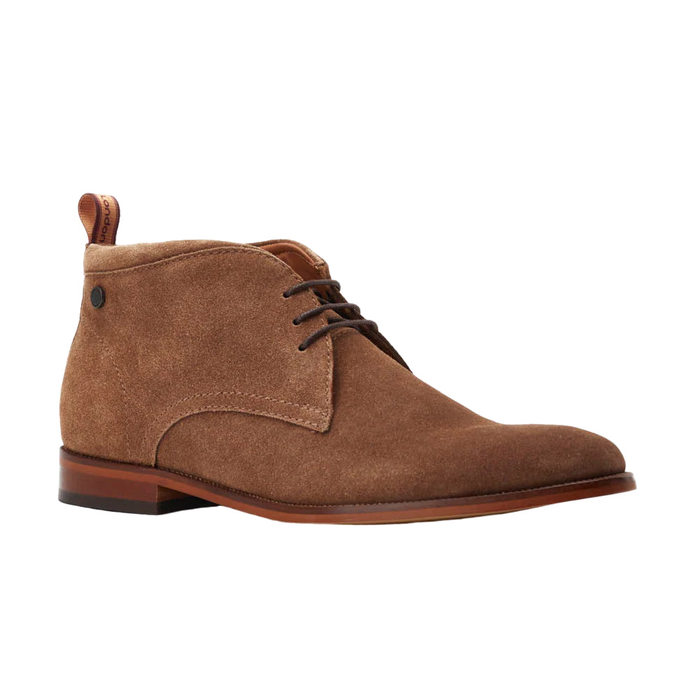 Tan - Front - Base London Mens Nolan Suede Chukka Boots