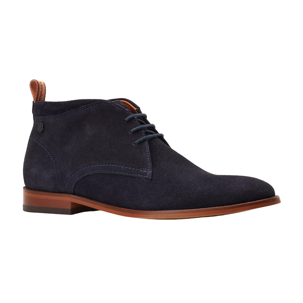 Navy - Front - Base London Mens Nolan Suede Chukka Boots