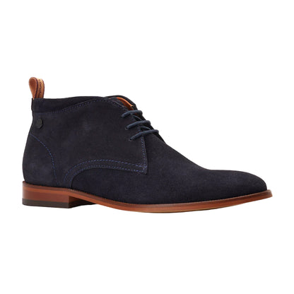 Navy - Front - Base London Mens Nolan Suede Chukka Boots