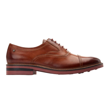 Tan - Lifestyle - Base London Mens Tatton Leather Derby Shoes