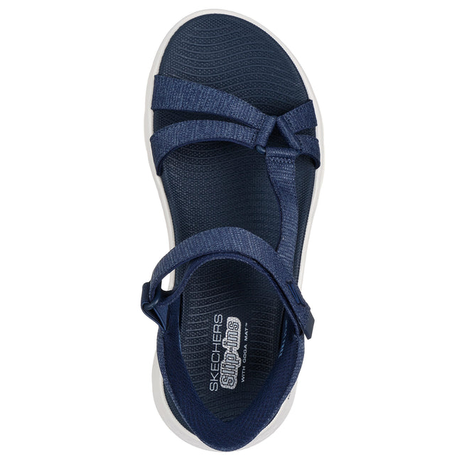 Navy - Side - Skechers Womens-Ladies Go Walk Flex Sublime Sandals