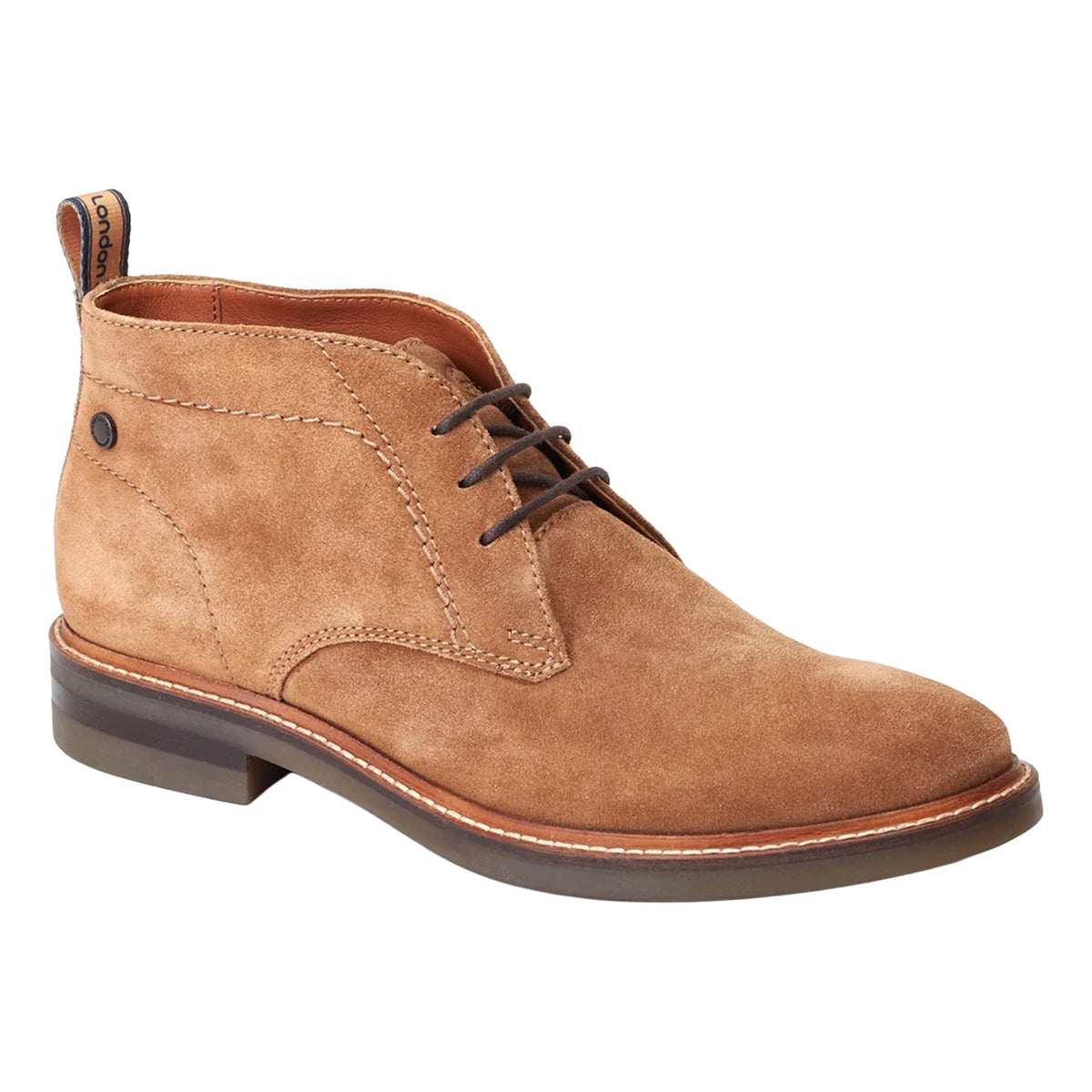 Ginger - Front - Base London Mens Knebworth Leather Chukka Boots