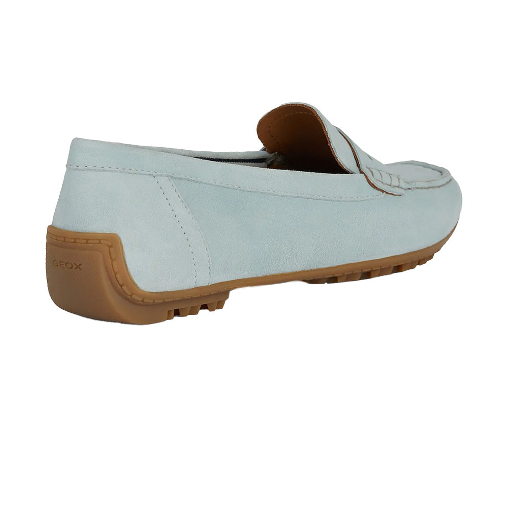 Light Blue - Back - Geox Womens-Ladies Kosmopolis Suede Moccasins