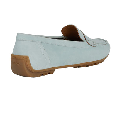 Light Blue - Back - Geox Womens-Ladies Kosmopolis Suede Moccasins