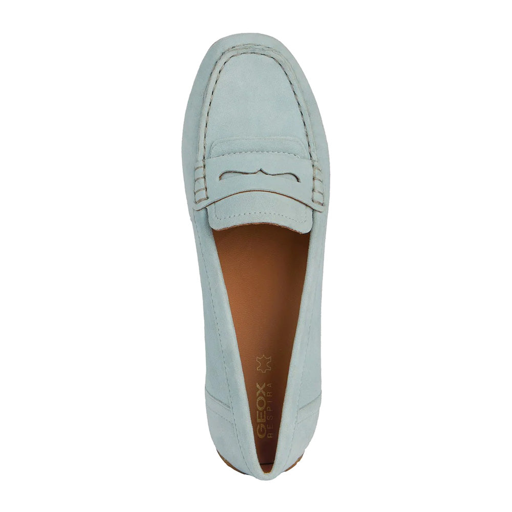 Light Blue - Side - Geox Womens-Ladies Kosmopolis Suede Moccasins