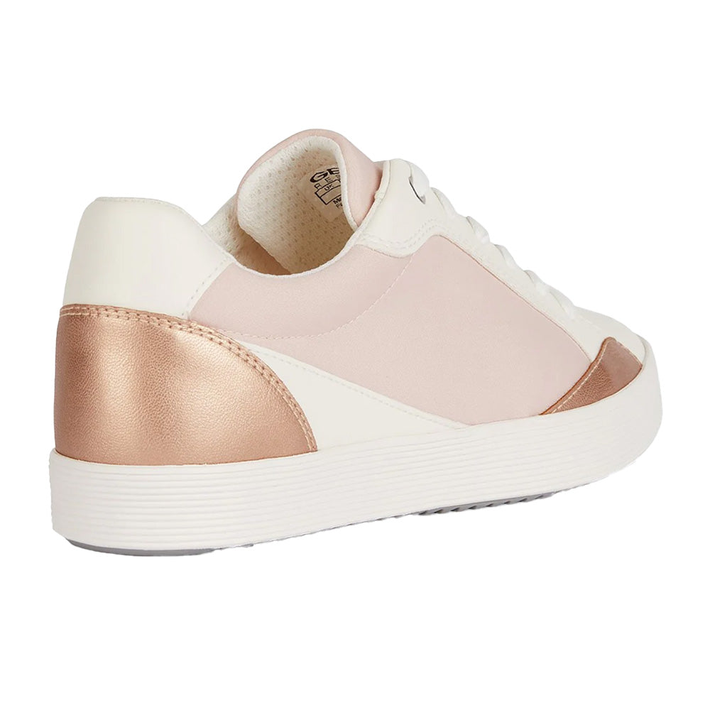 Light Rose-Optic White - Back - Geox Womens-Ladies Blomiee Trainers