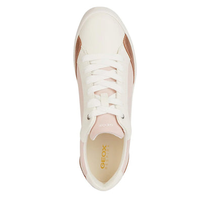 Light Rose-Optic White - Side - Geox Womens-Ladies Blomiee Trainers