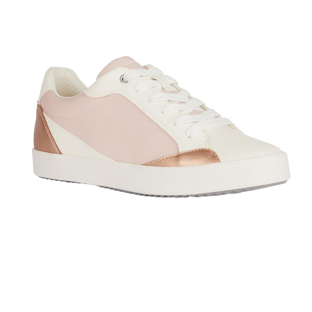 Light Rose-Optic White - Front - Geox Womens-Ladies Blomiee Trainers