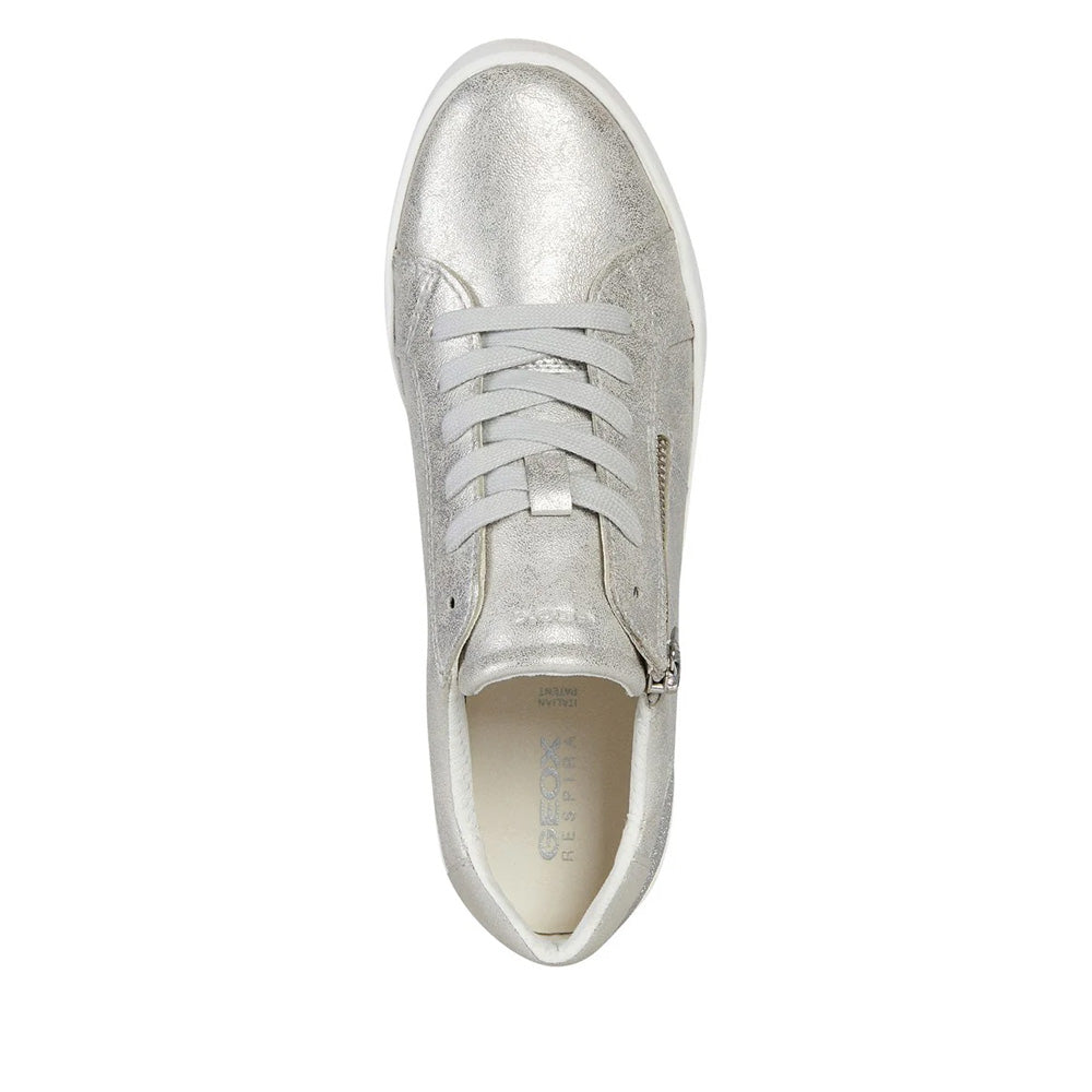 Silver - Side - Geox Womens-Ladies Blomiee Trainers