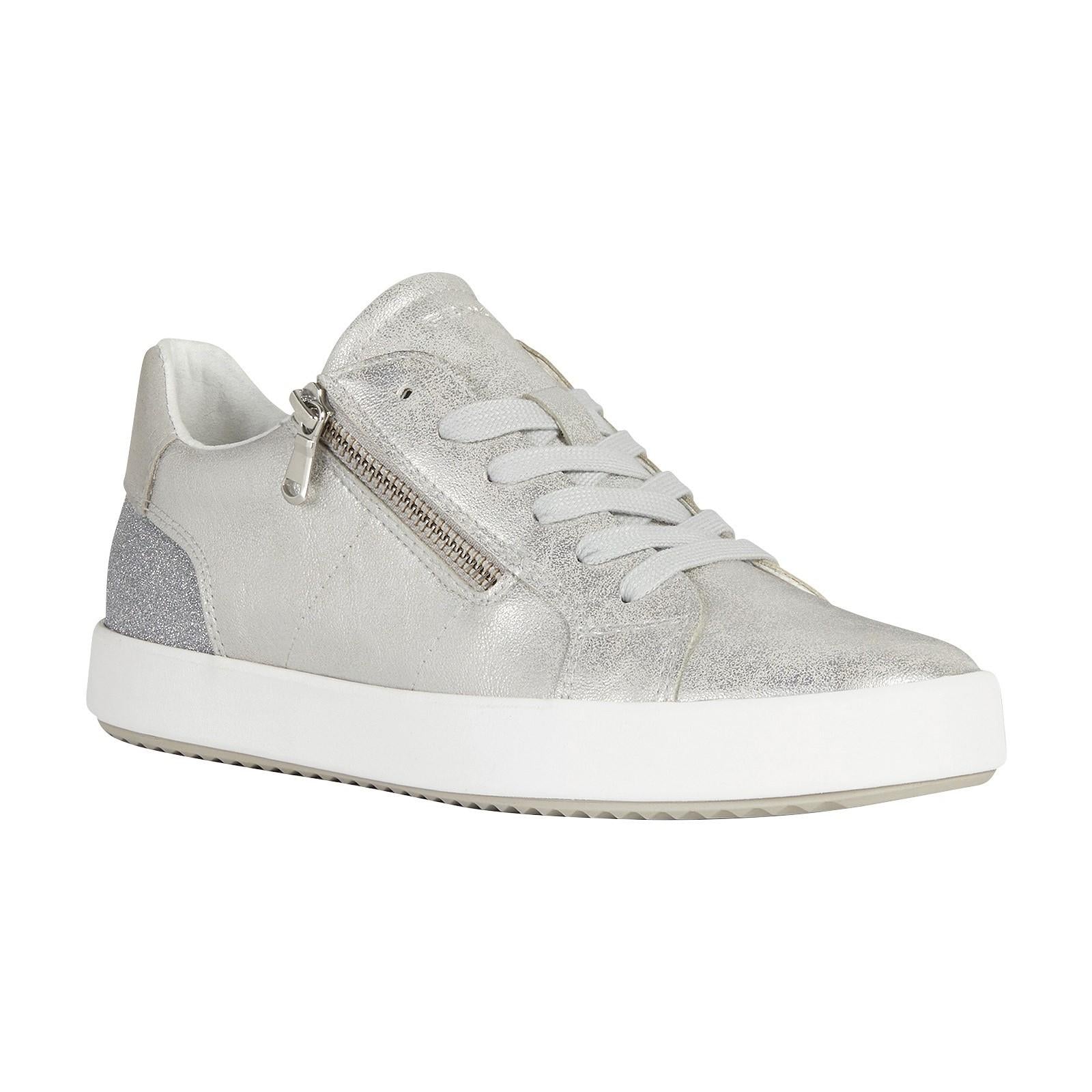 Silver - Front - Geox Womens-Ladies Blomiee Trainers