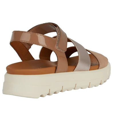 Nude - Back - Geox Womens-Ladies Xand 2.1s Patent Leather Sandals
