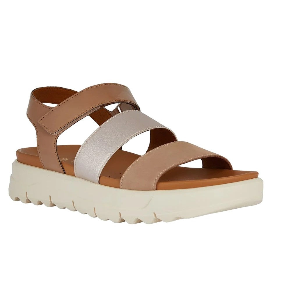 Nude - Front - Geox Womens-Ladies Xand 2.1s Patent Leather Sandals