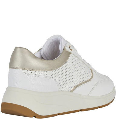 White-Gold - Back - Geox Womens-Ladies Cristael Trainers