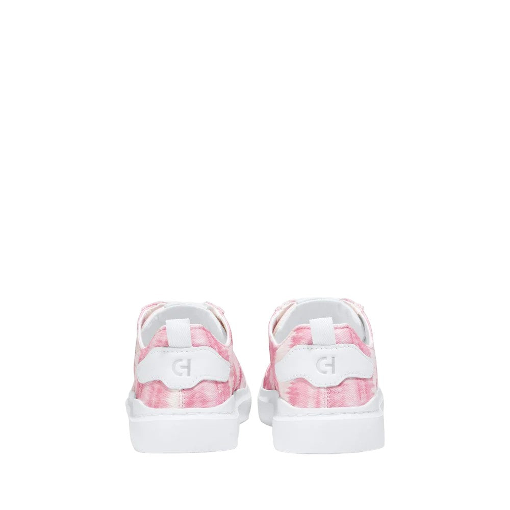 Pink-Optic White - Back - Cole Haan Womens-Ladies GrandPro Rally Tie Dye Canvas Court Trainers