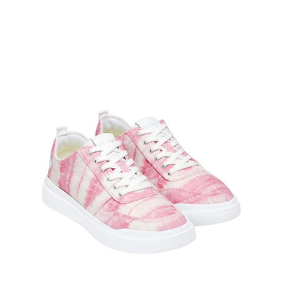 Pink-Optic White - Front - Cole Haan Womens-Ladies GrandPro Rally Tie Dye Canvas Court Trainers