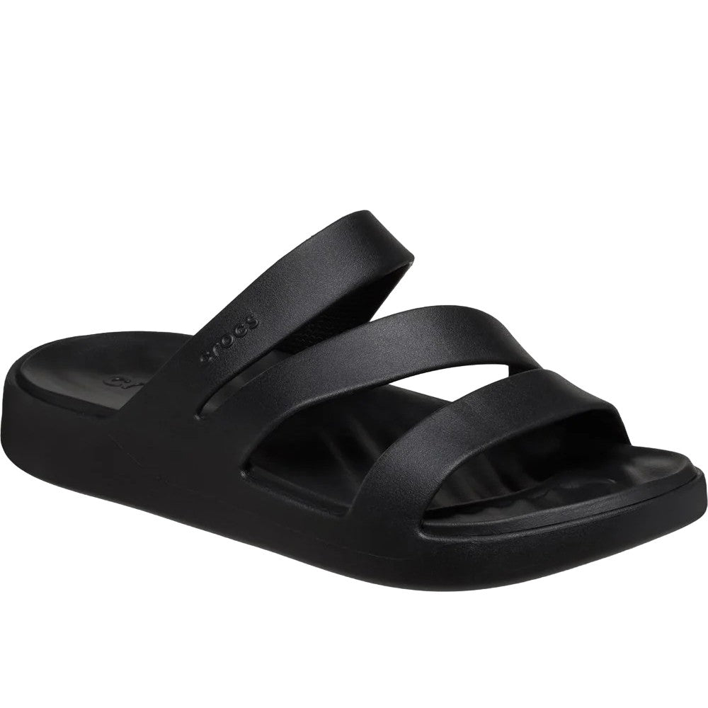 Black - Front - Crocs Womens-Ladies Getaway Strappy Mules