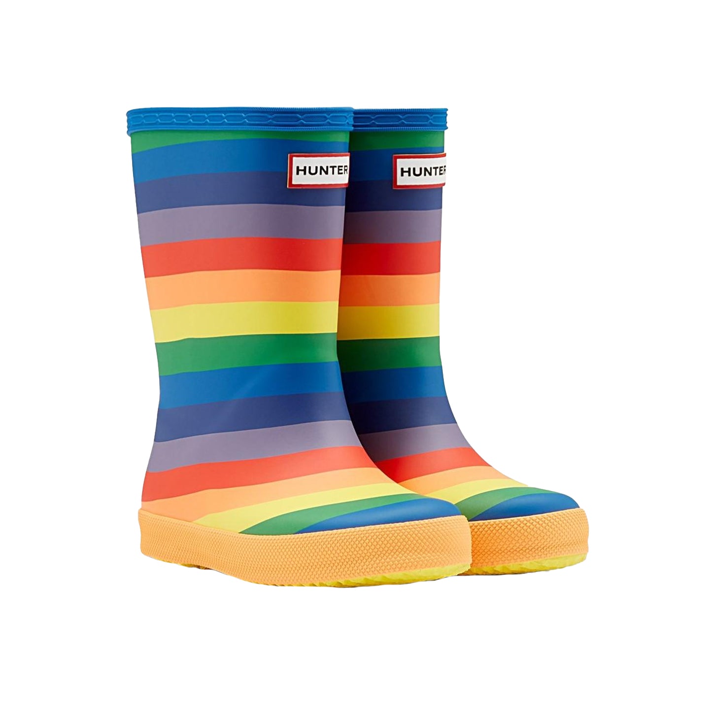 Multicoloured - Close up - Hunter Childrens-Kids Original First Classic Rainbow Wellington Boots