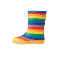 Multicoloured - Side - Hunter Childrens-Kids Original First Classic Rainbow Wellington Boots