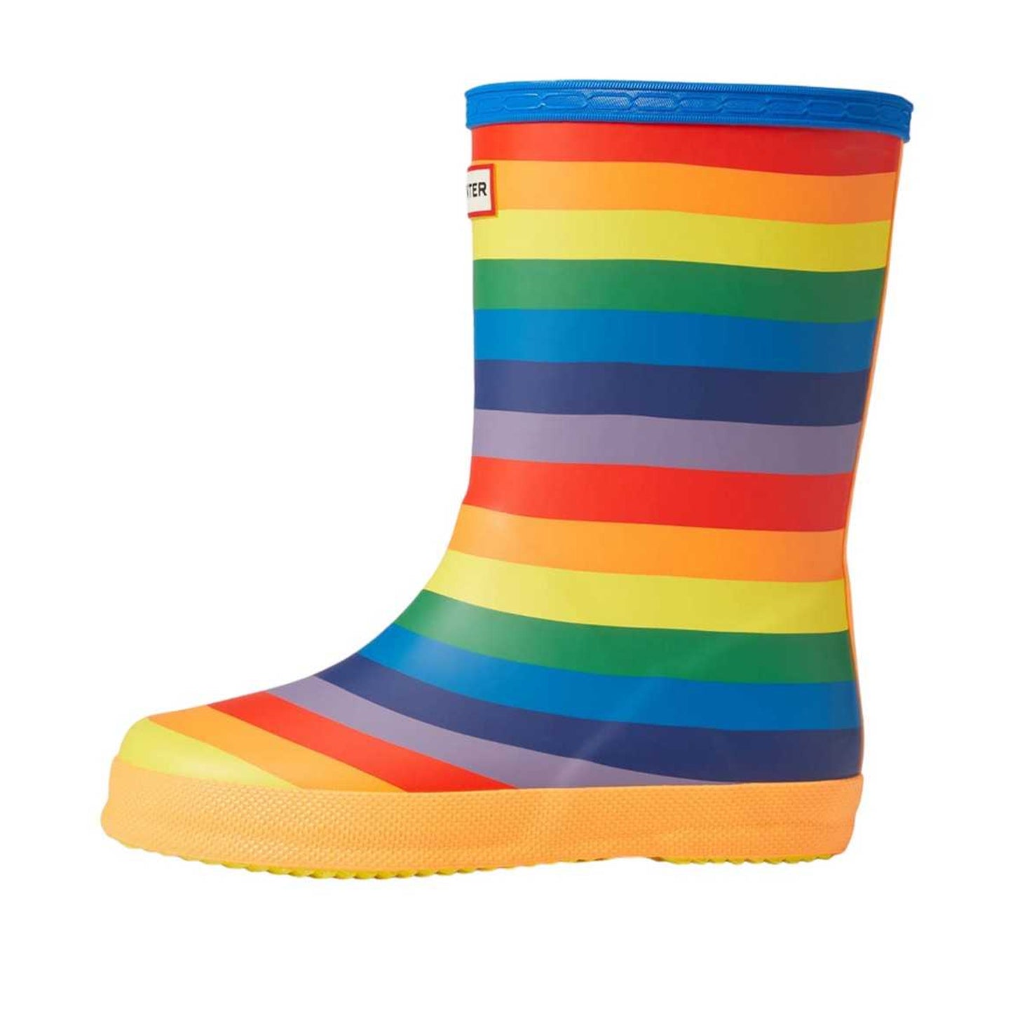 Multicoloured - Side - Hunter Childrens-Kids Original First Classic Rainbow Wellington Boots