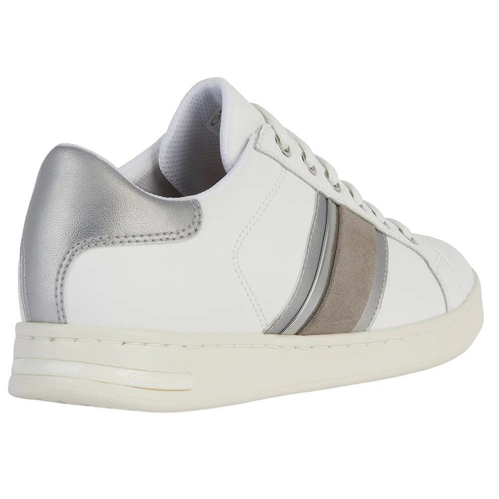 White-Silver - Back - Geox Womens-Ladies Jaysen Trainers