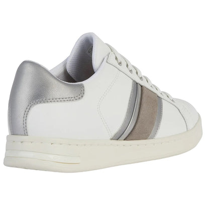 White-Silver - Back - Geox Womens-Ladies Jaysen Trainers
